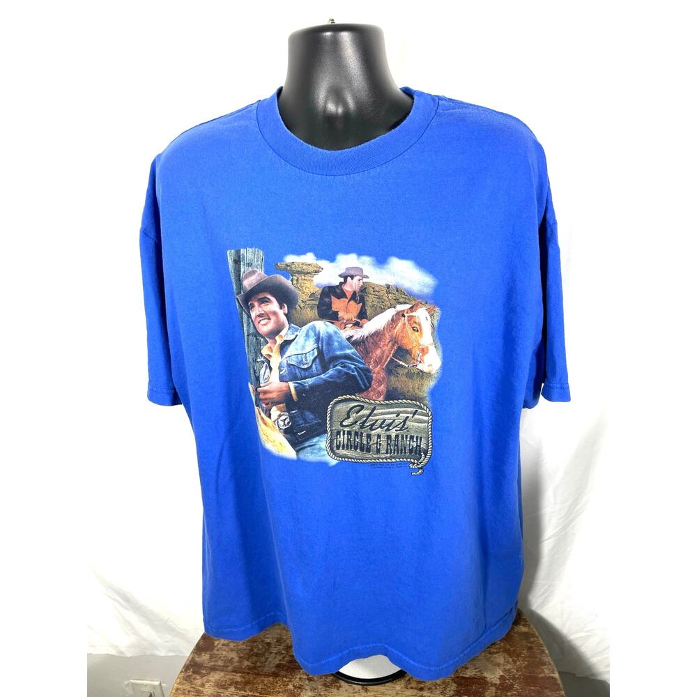 Elvis Circle G Ranch Graphic Tee Blue AAA 2XL